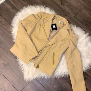 Faux leather tan jacket